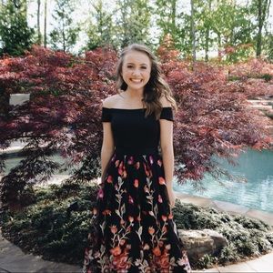 Black Floral Prom Dress